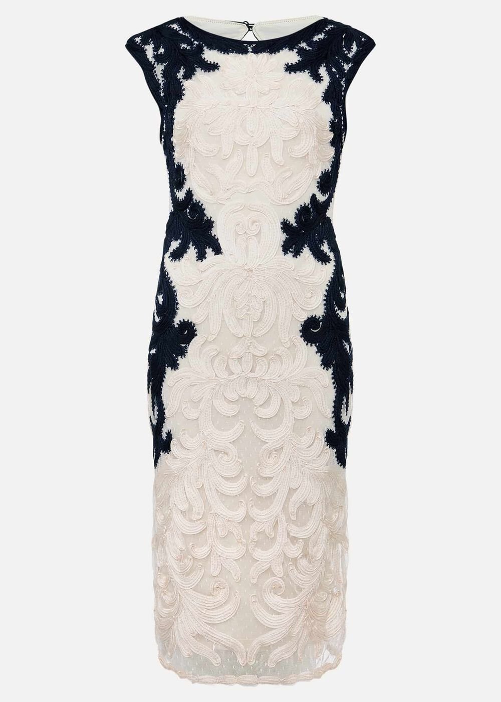 Salima Tapework Dress Navy/Ivory