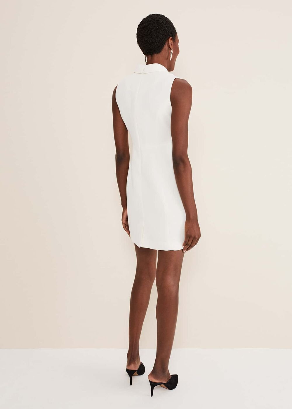Lolicia Sleeveless Tux Dress White