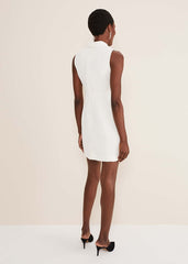 Lolicia Sleeveless Tux Dress White