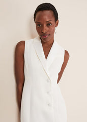Lolicia Sleeveless Tux Dress White
