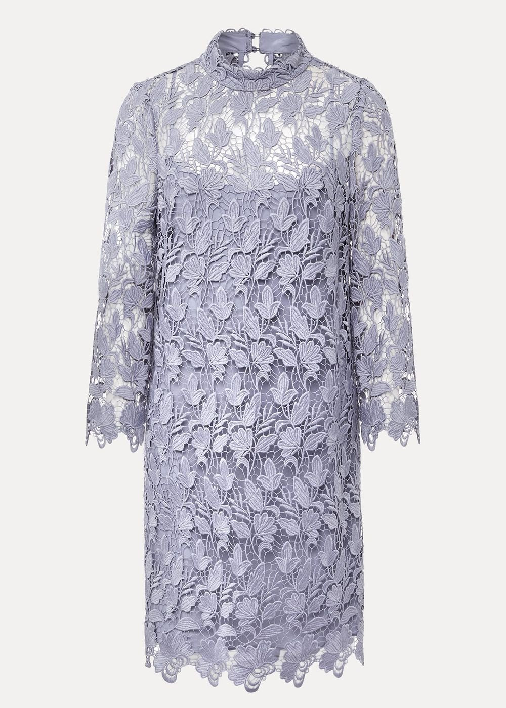Verity Floral Lace Dress Cornflower