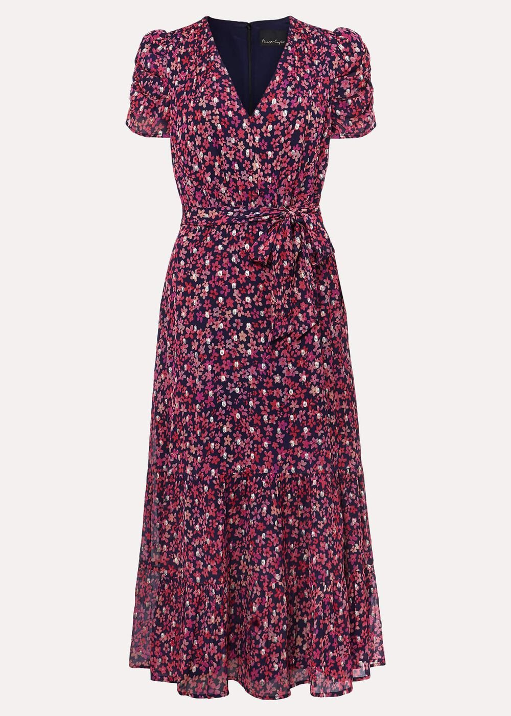 Azalea Ditsy Short Sleeve Midi Dress Pink/Multi