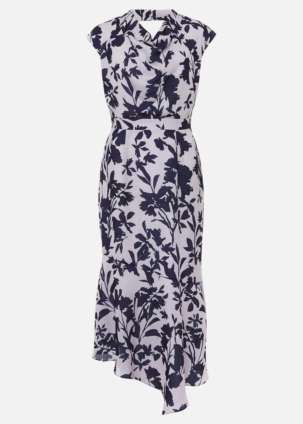 Willow Floral Cowl Neck Midi Dress Latte/Multi