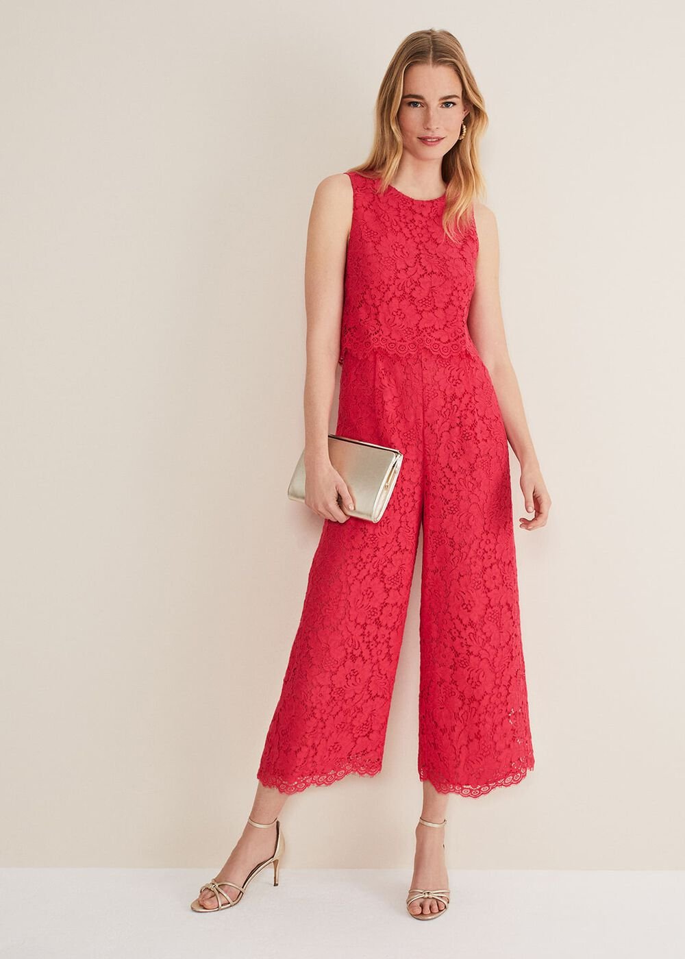 Dora Lace Jumpsuit Raspberry