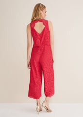 Dora Lace Jumpsuit Raspberry