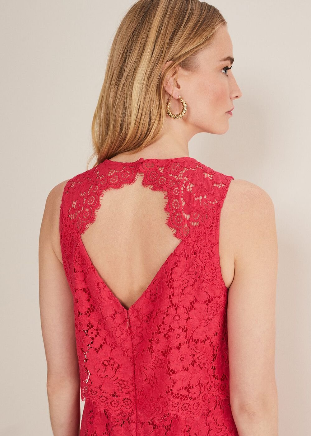 Dora Lace Jumpsuit Raspberry