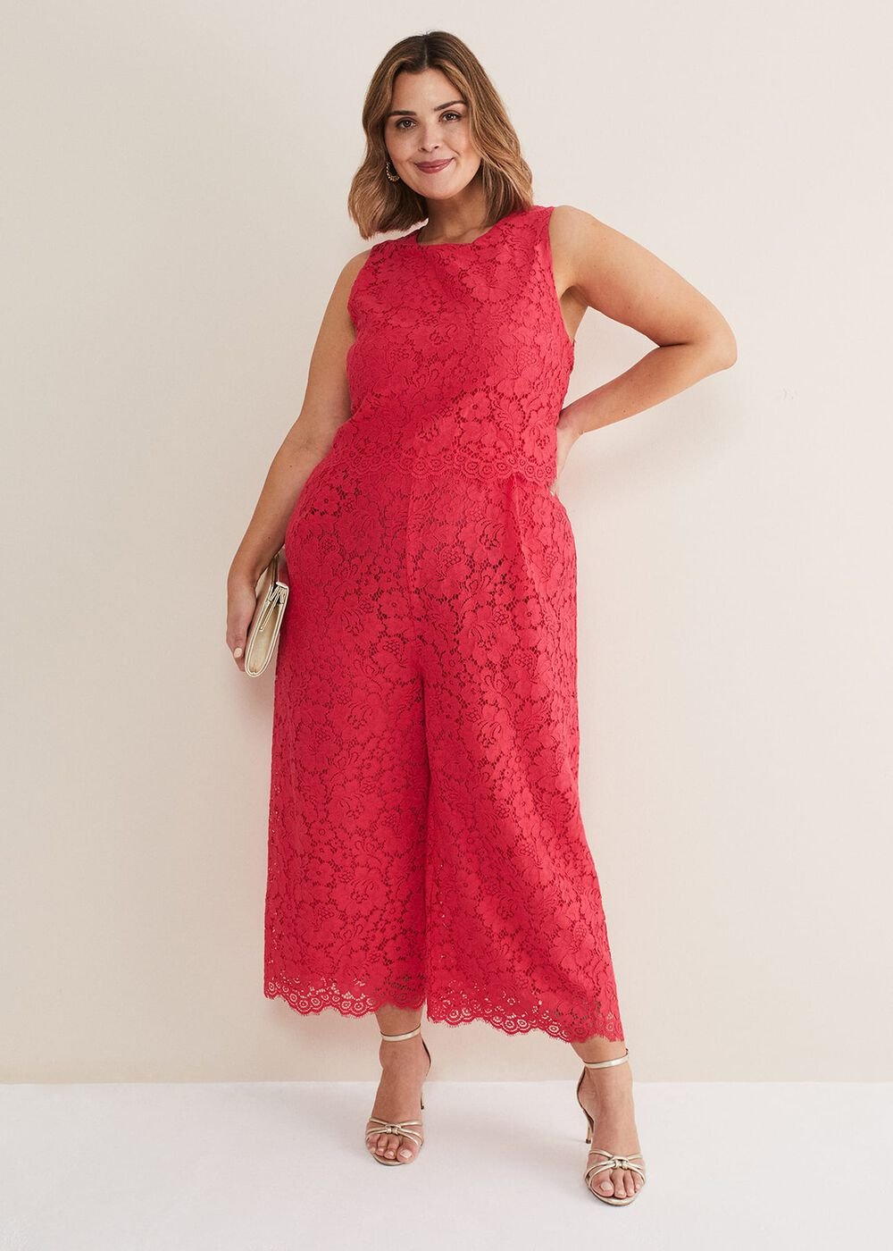 Dora Lace Jumpsuit Raspberry