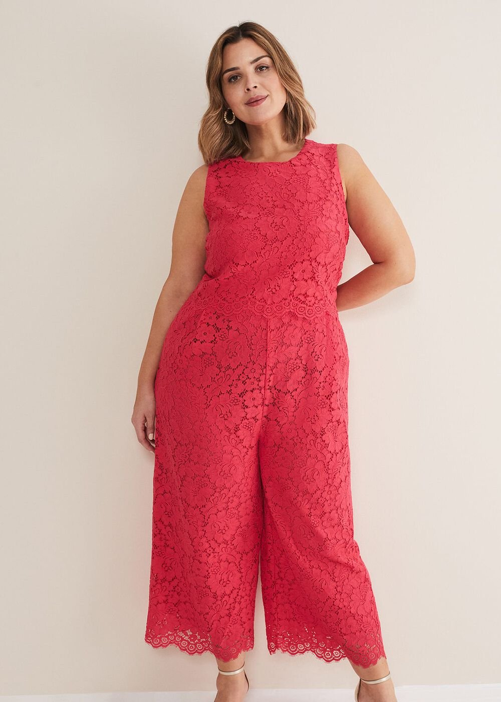 Dora Lace Jumpsuit Raspberry
