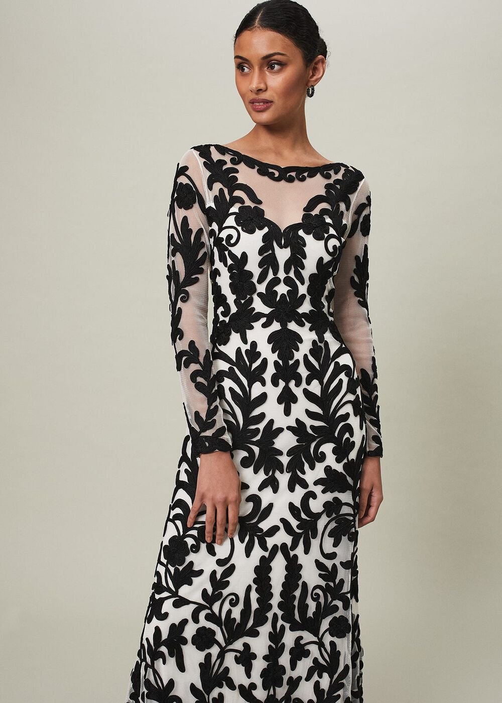 Ria Tapework Dress Black/White