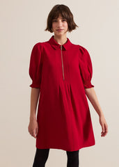 Candice Navy Zip Mini Dress Red