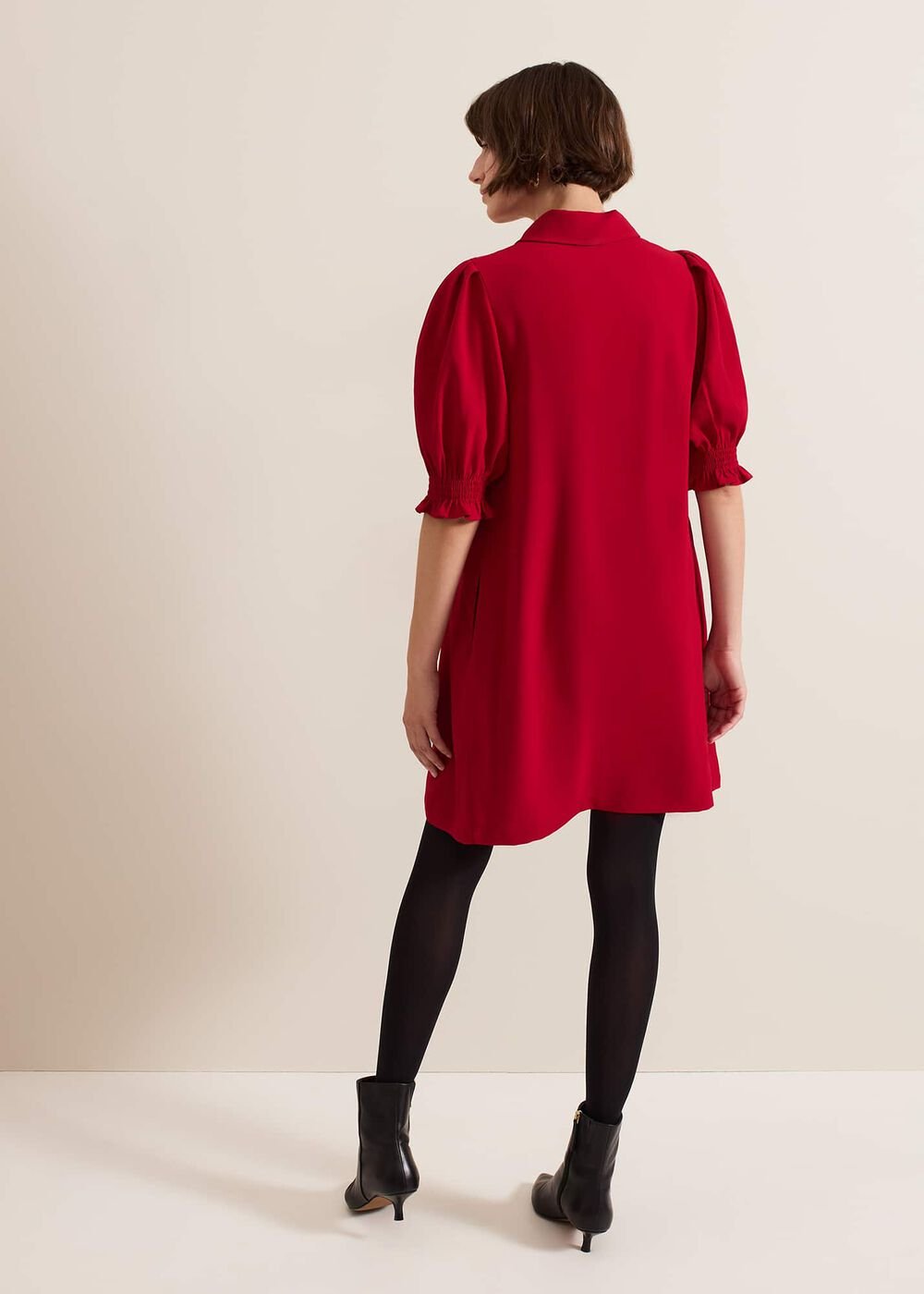 Candice Navy Zip Mini Dress Red