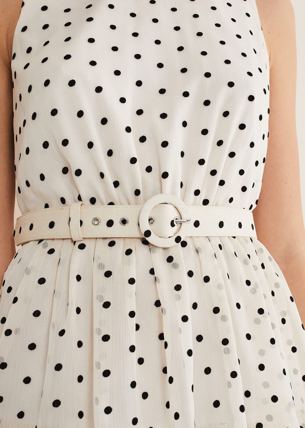Rita Polka Dot Ruffle Midi Dress Black/White