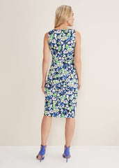 Loretta Printed Scuba Dress French Navy / Multi