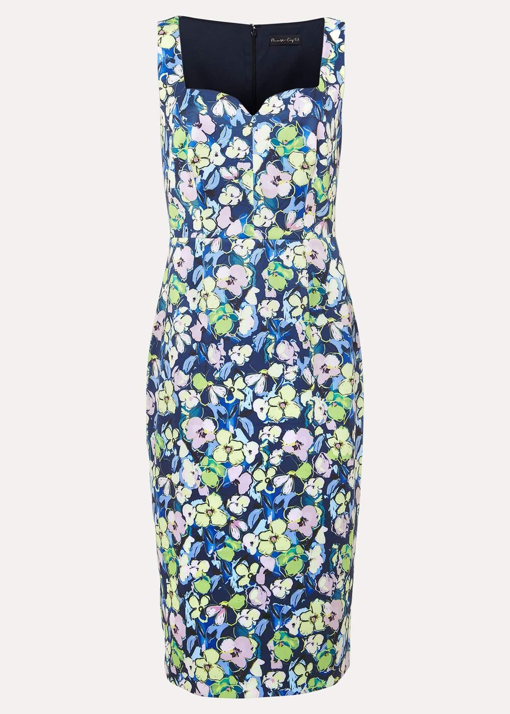 Loretta Printed Scuba Dress French Navy / Multi