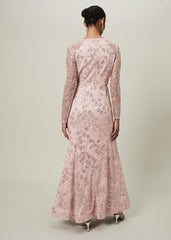 Natalya Sequin Floral Maxi Dress Pink