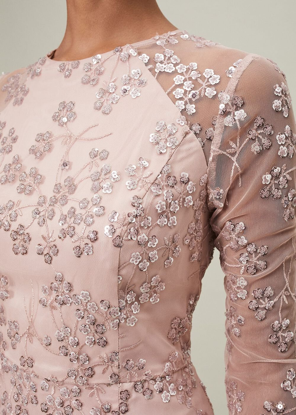 Natalya Sequin Floral Maxi Dress Pink