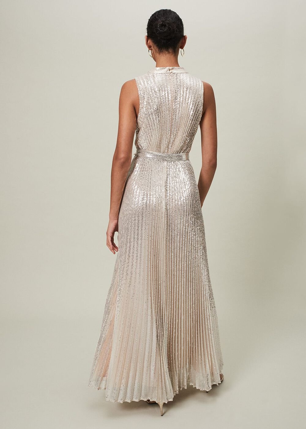 Simara Sequin Maxi Dress soft gold