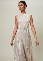 Simara Sequin Maxi Dress soft gold