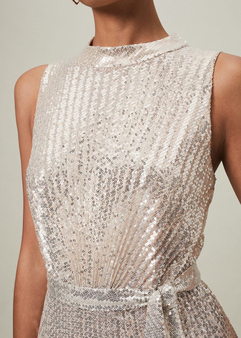 Simara Sequin Maxi Dress soft gold