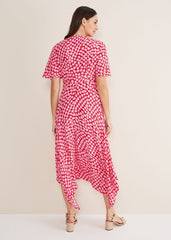 Darcie Heart Midi Dress Pink/Red