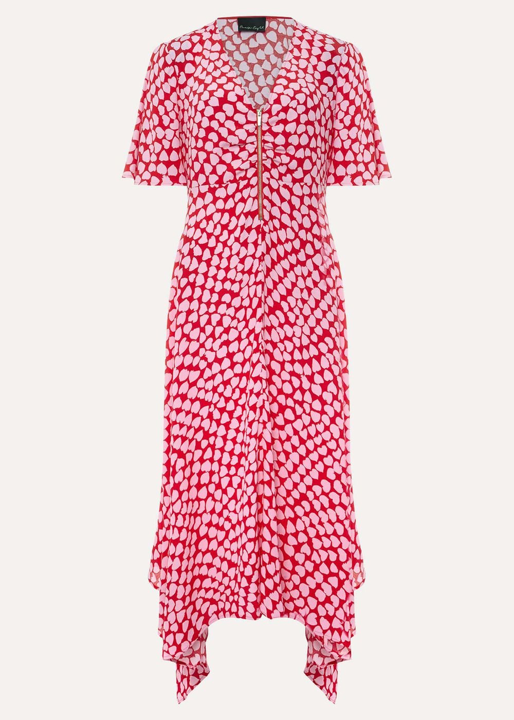 Darcie Heart Midi Dress Pink/Red