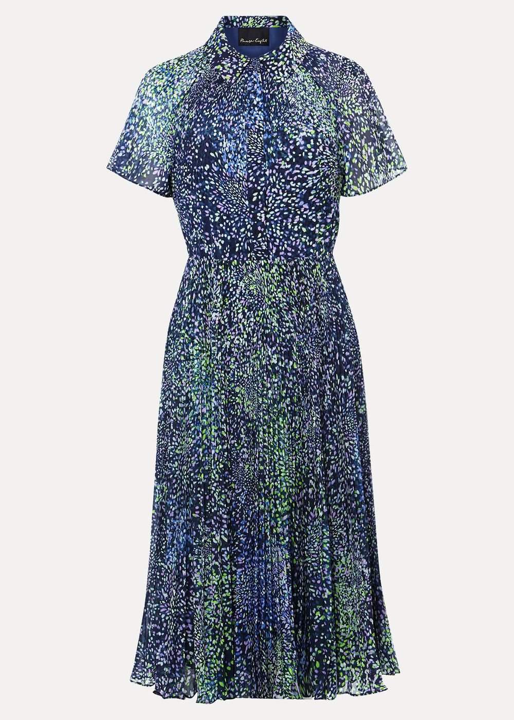 Navy Ditzy Print Wrap Midi Dress Navy/Multi