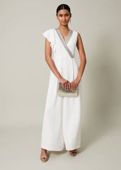 Alexis White Beaded Jumpsuit White