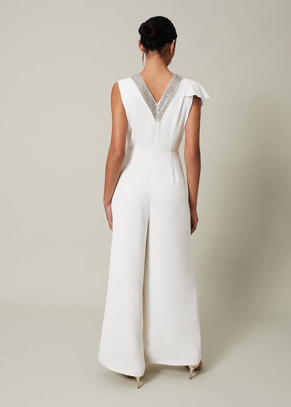 Alexis White Beaded Jumpsuit White