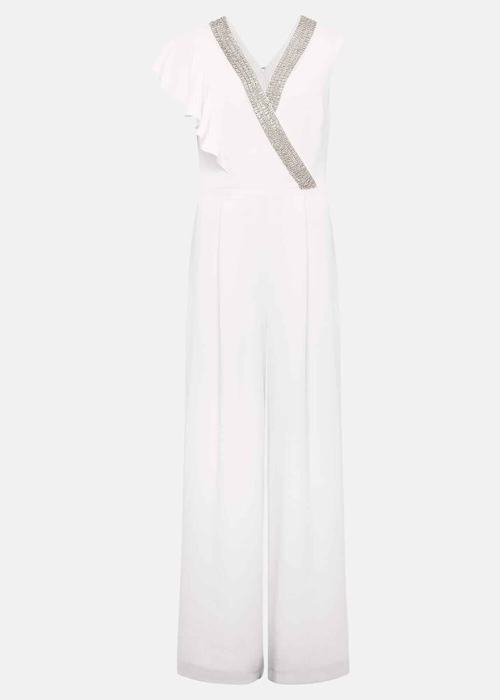 Alexis White Beaded Jumpsuit White