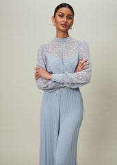 Charley Pleated Jumpsuit Soft Blue