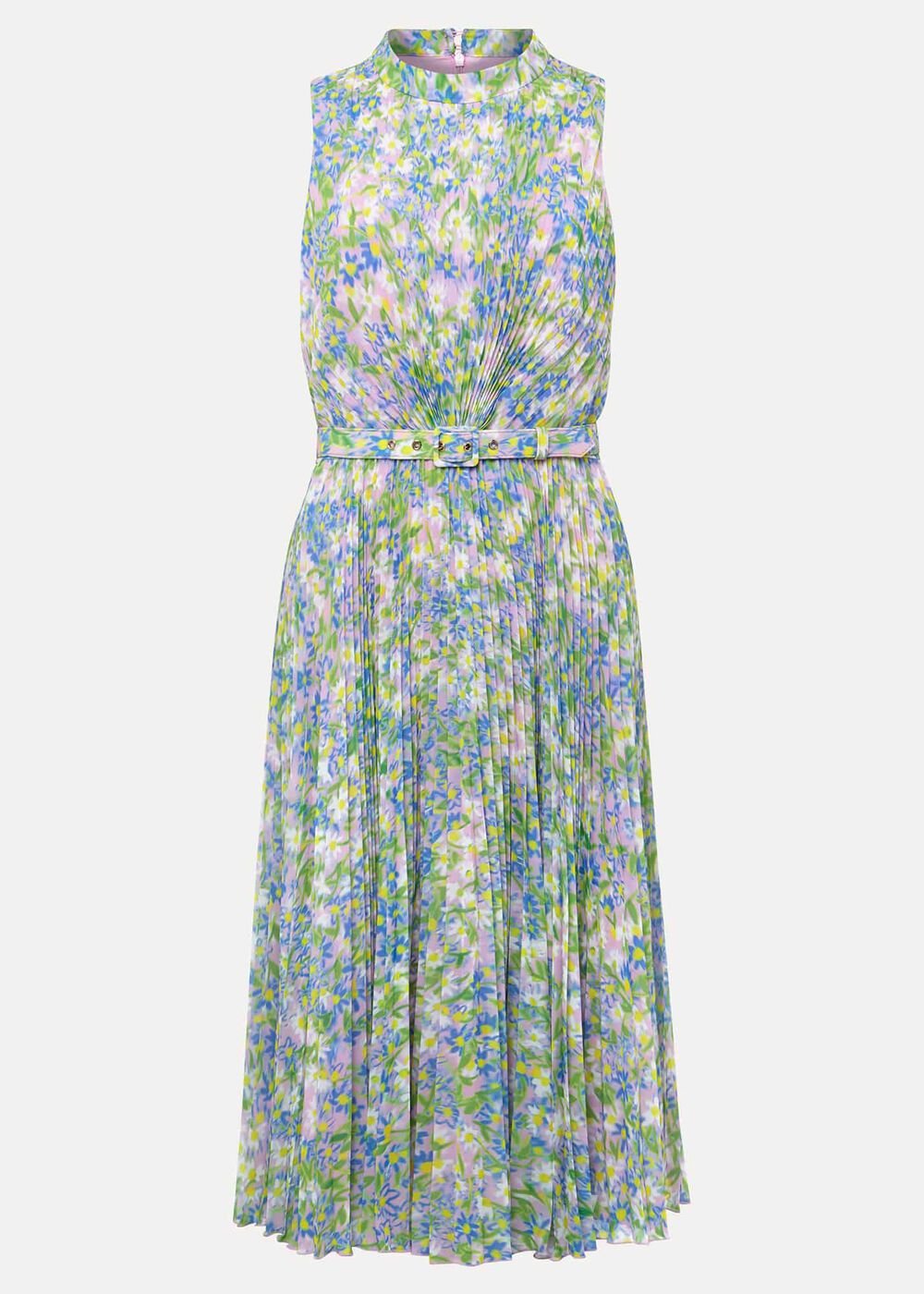 Simara Daisy Pleated Midi Dress Multi-Coloured