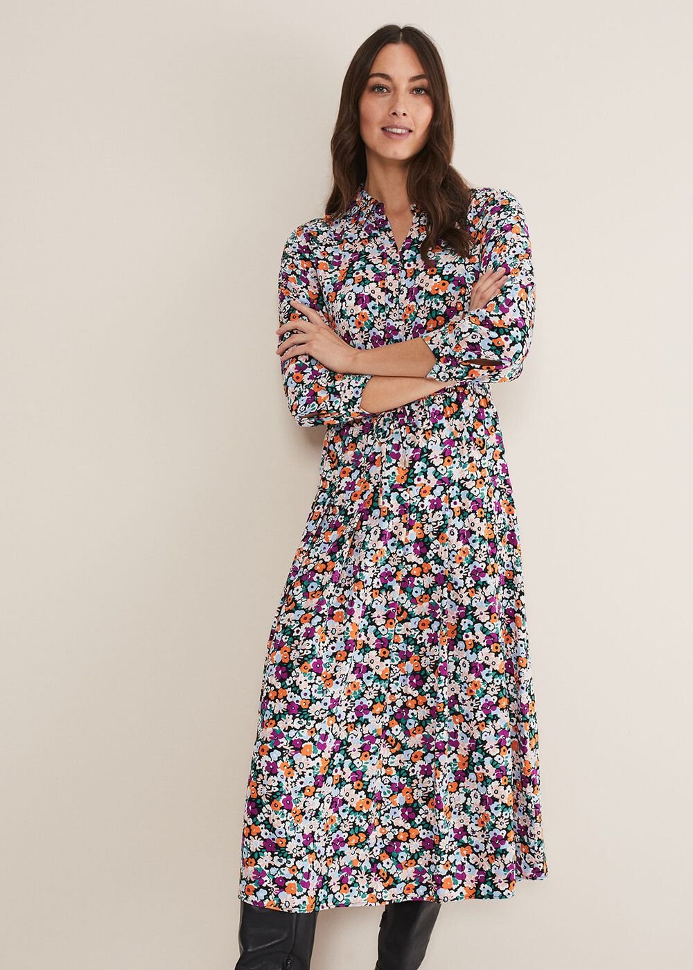 Tana Floral Midaxi Dress Multi-Coloured