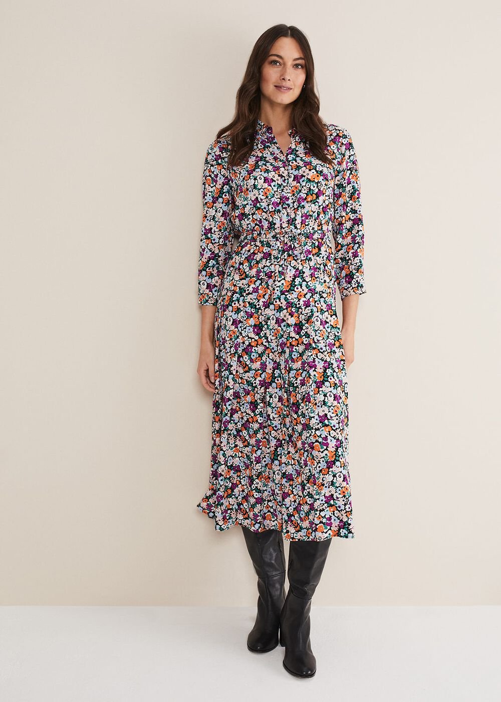 Tana Floral Midaxi Dress Multi-Coloured