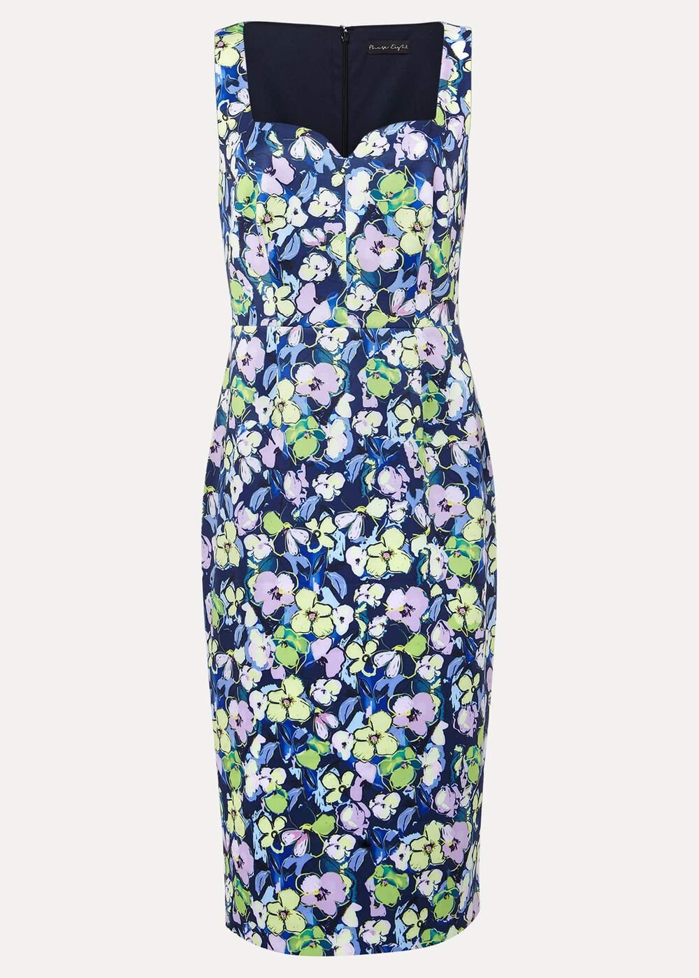 Petite Loretta Printed Scuba Dress French Navy / Multi