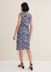 Sasha Side Tie Jersey Dress Multi-Coloured