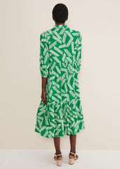 Penele Abstract Midi Dress Green