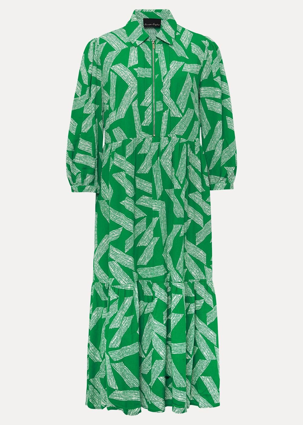 Penele Abstract Midi Dress Green