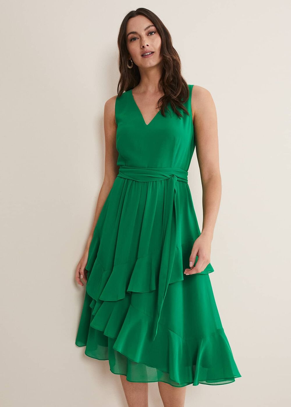 Breesha Green Midaxi Dress Grass Green