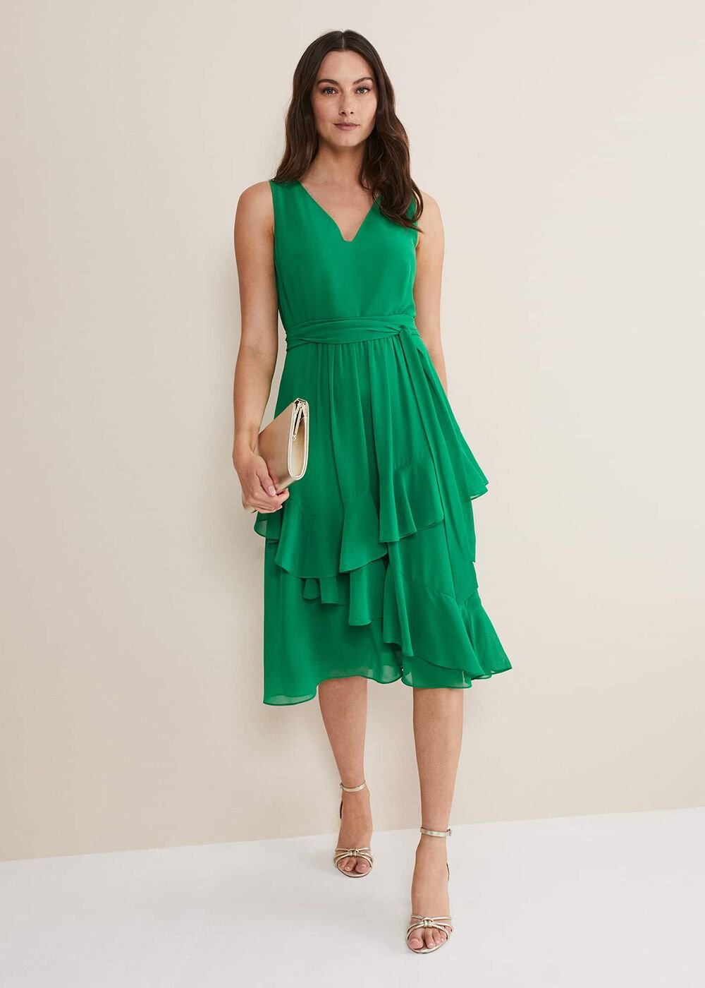 Breesha Green Midaxi Dress Grass Green