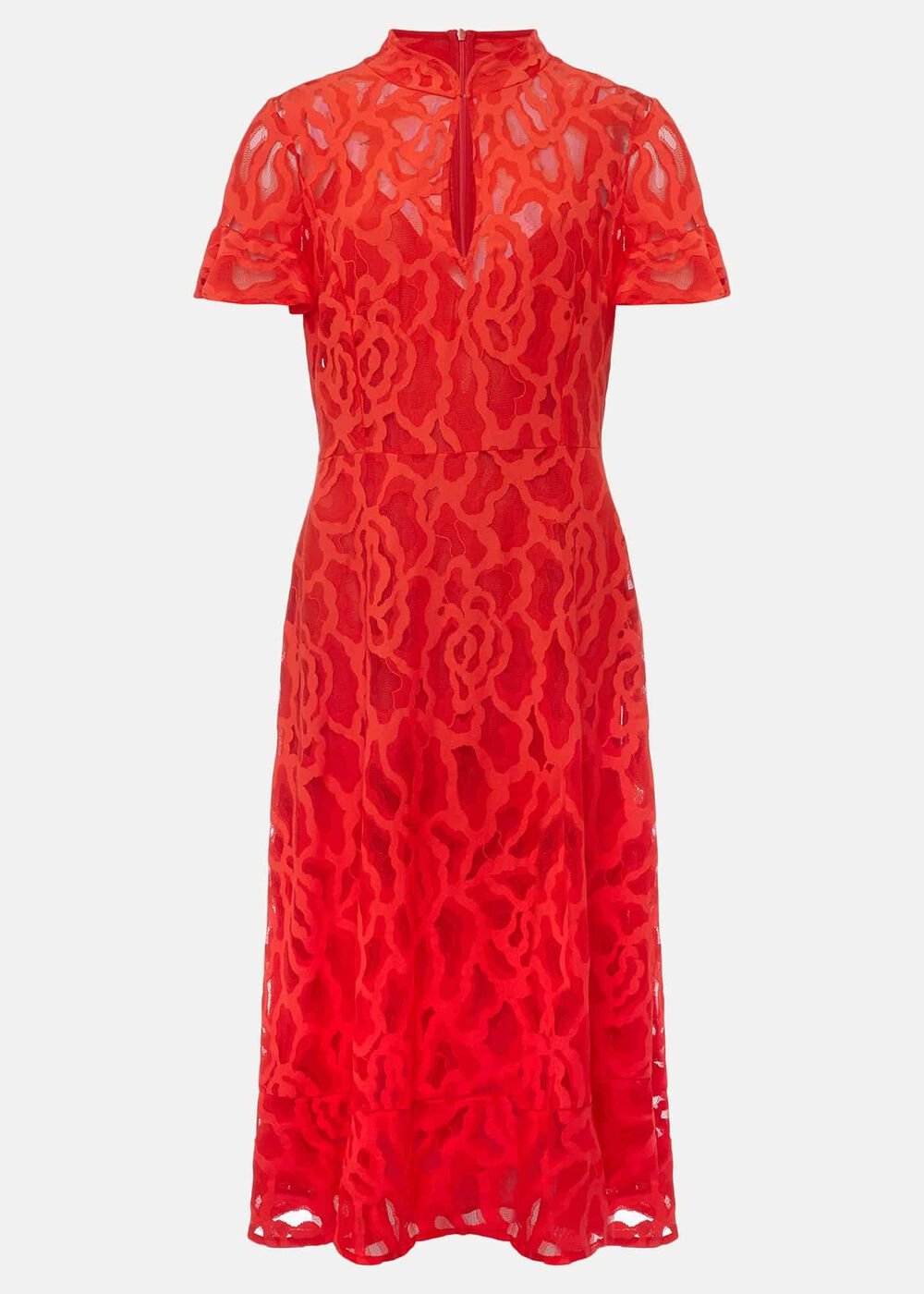 Lulu Lace Midi Dress Fire