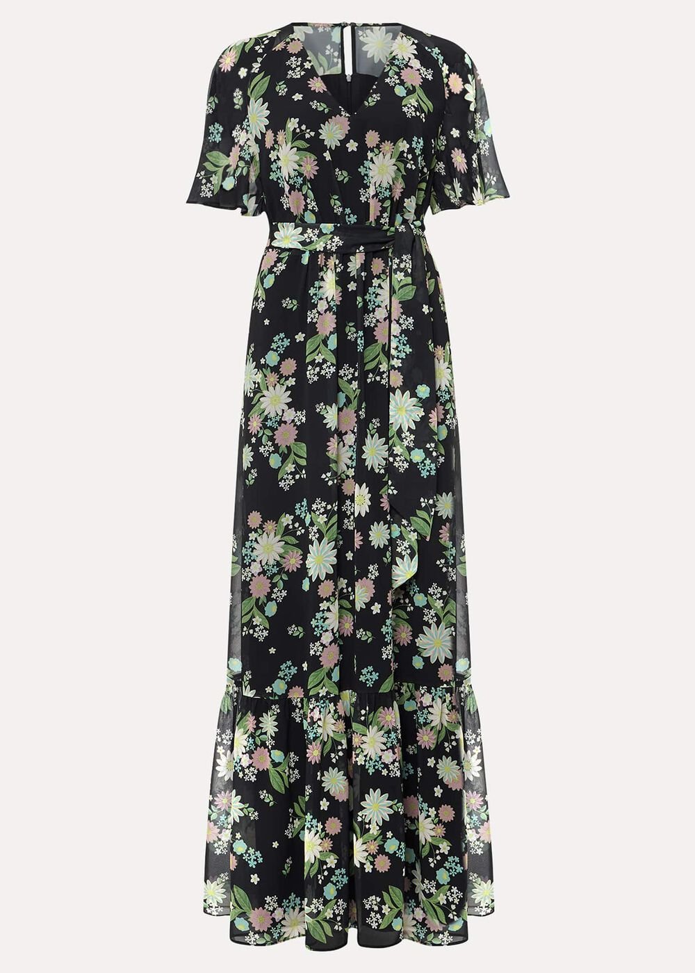 Georgie Floral Tiered Maxi Dress Navy/Multi