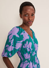 Pippa Midi Dress Green/Purple