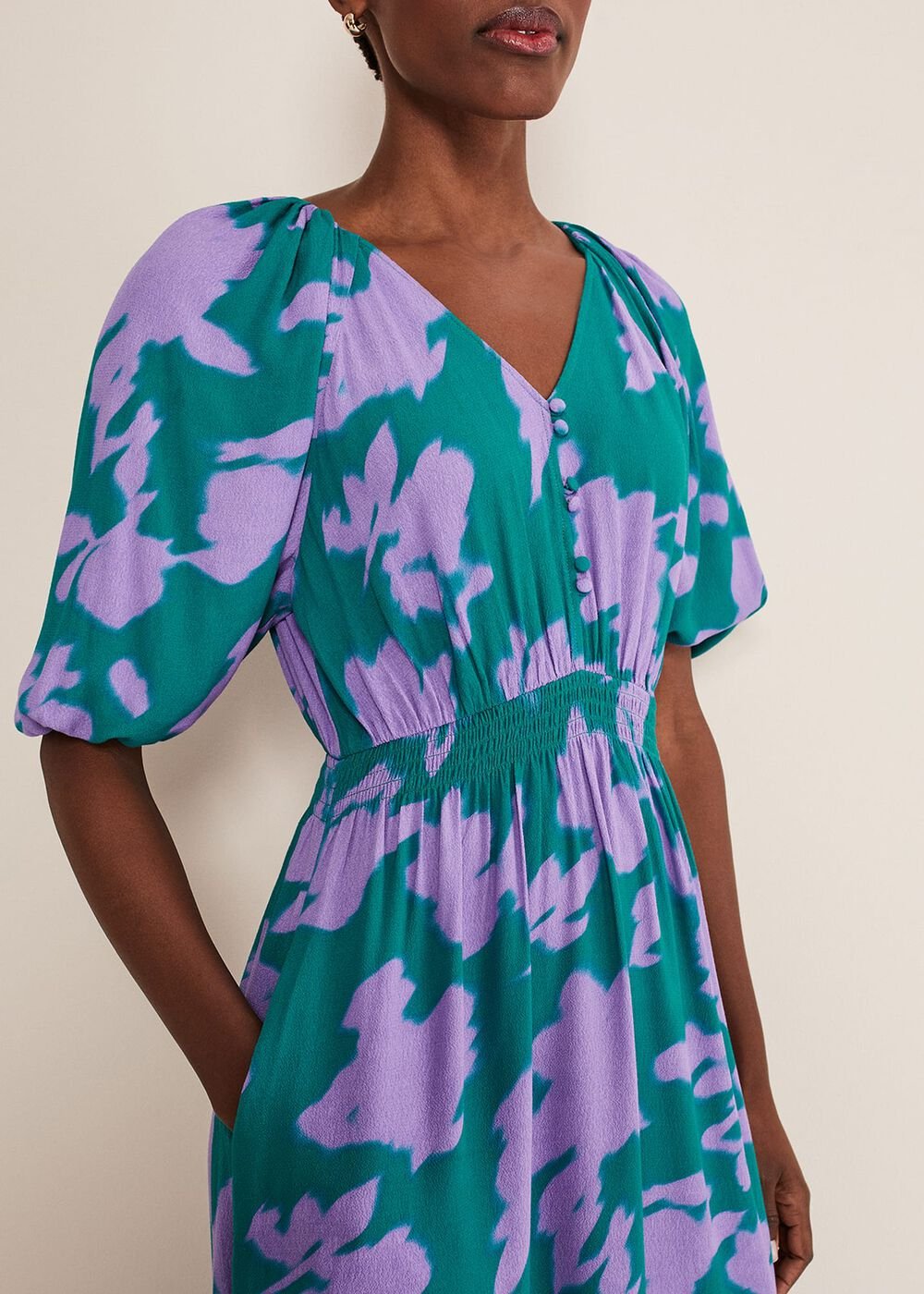 Pippa Midi Dress Green/Purple