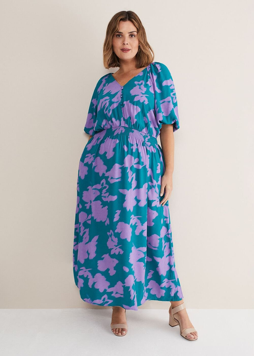 Pippa Midi Dress Green/Purple