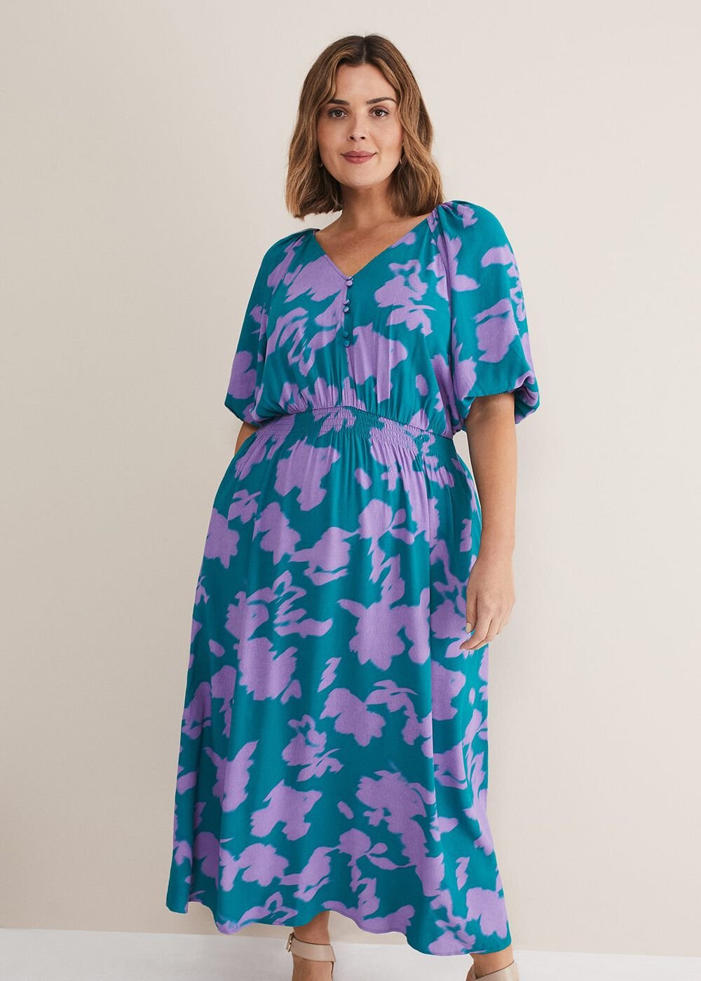 Pippa Midi Dress Green/Purple