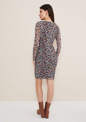 Serena Jersey Floral Midi Dress Multi-Coloured