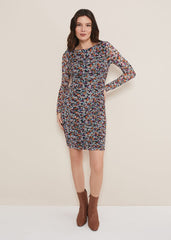 Serena Jersey Floral Midi Dress Multi-Coloured
