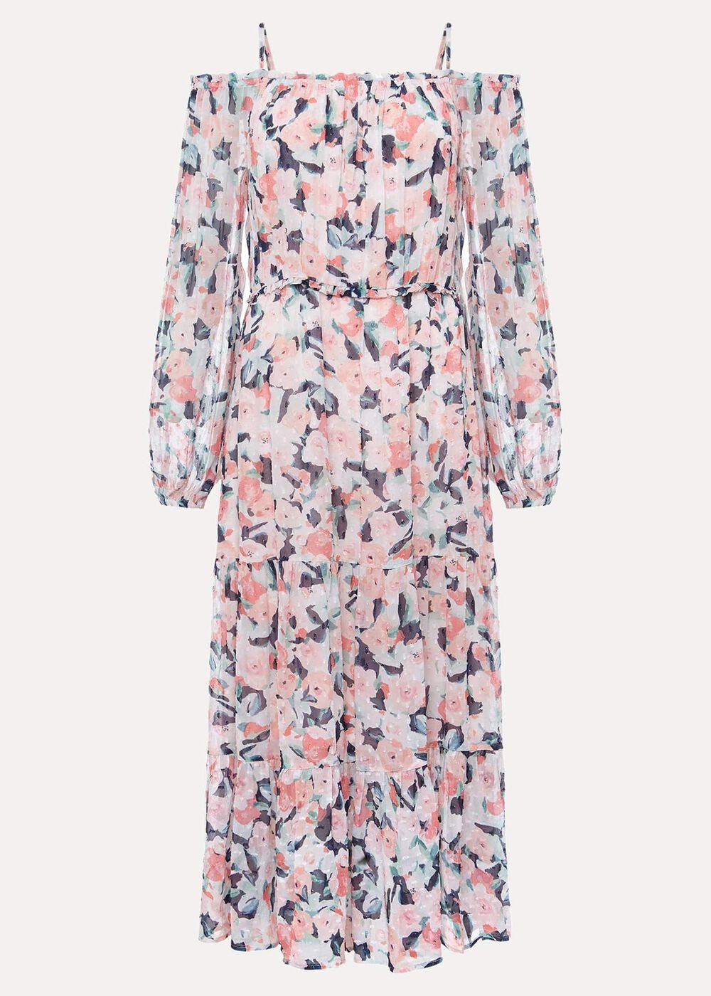 Vicky Off Shoulder Printed Dress Multi-Coloured