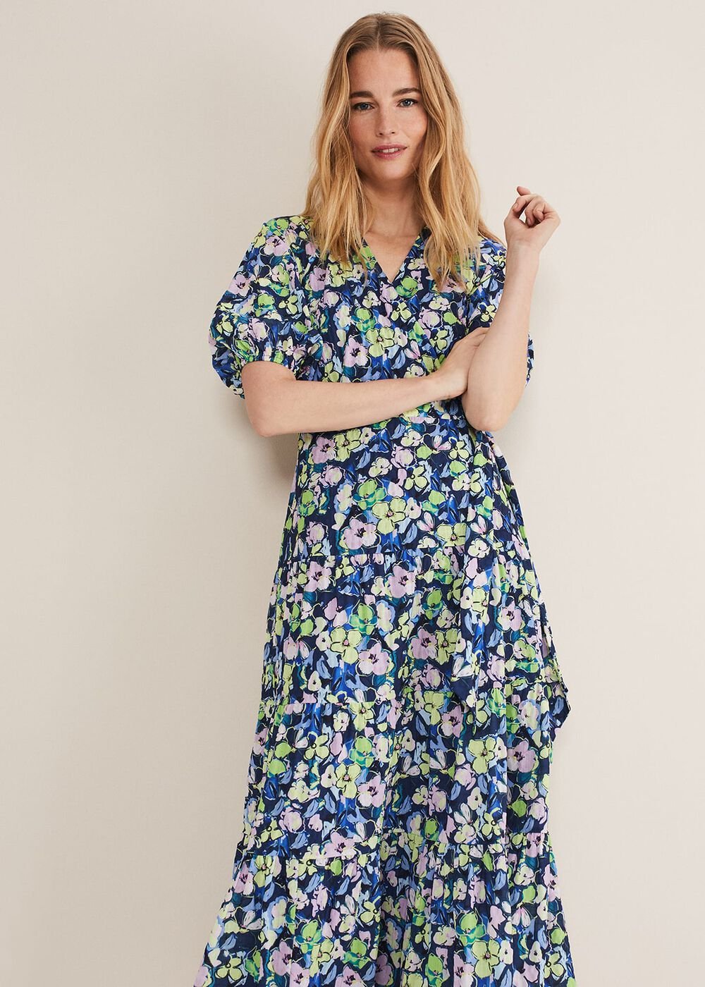 Morven Floral Maxi Dress Navy/Multi