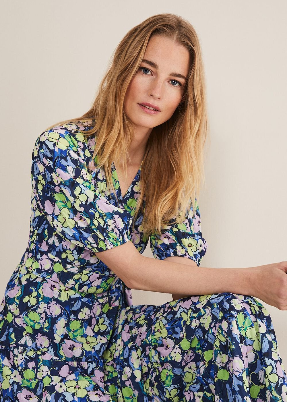 Morven Floral Maxi Dress Navy/Multi